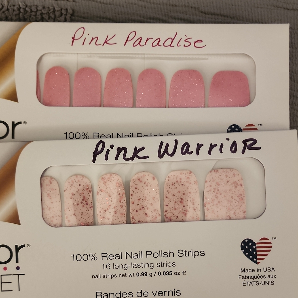 Color Street Pink Paradise and Warrior Nail Strips